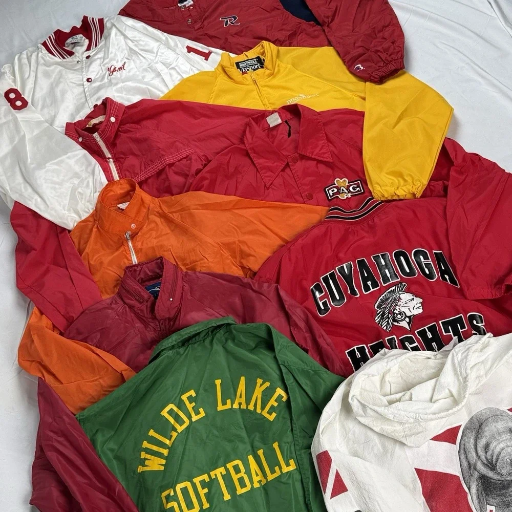 Lot of 10 Vintage 80s, 90s, 00s Windbreaker & Jacket Wholesale Box S,M,L,XL,2XL - Picture 2 of 16